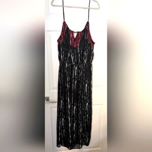Knox Rose XL Maxi Black and Red Women's Dress